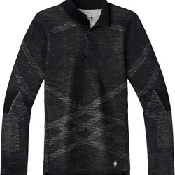 Smartwool SW016261960M 女式 Intraknit Merino 200 1/4 拉链黑白 M