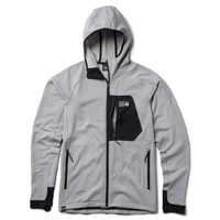 Mountain Hardwear 男士 运动保暖夹克 Polartec Power Grid全拉链连帽衫 Glacial Heather Medium