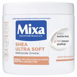 L'Oreal Paris 巴黎欧莱雅 Mixa 乳木果滋养霜，含 20% 植物甘油和乳木果油，适用于非常干燥的皮肤，适用于面部、身体和手部
