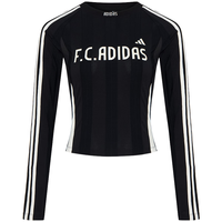 adidas TIRO LS TEE 修身提花工艺 黑色 M 长袖T恤