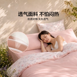 LOVO 罗莱家纺    全棉四件套    100%纯棉床单被套枕套     双人床上用品220*240cm