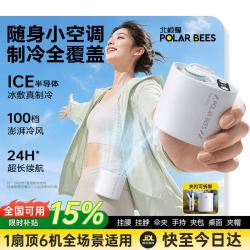 PolarBees北极蜂 小风扇腰挂手持挂脖腰间随身便携式风扇佩戴挂腰制冷小型高速超静音夹子桌面充电超长续航