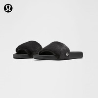 lululemon 丨Restfeel Slide 女士拖鞋 *仿毛皮款 黑/银