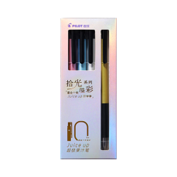 百乐 JUICE UP果汁笔按动黑色中性笔 0.5mm 拾光溢彩 4支装