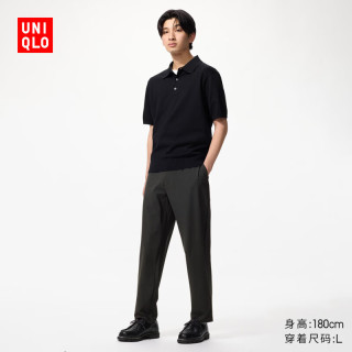优衣库 高弹力长裤常规款男装休闲裤轻薄透气482928 475598 488974 488974/09黑色 L
