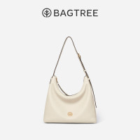 BAGTREE 【头层植鞣牛皮】女士单肩包 中号皎月白