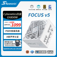 海韵 FOCUS v5 GX 850W 白金认证 ATX3.1 白色电源