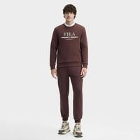 FILA 男装男式卫衣男士休闲时尚舒适基础简约百搭圆领针织长袖套头衫