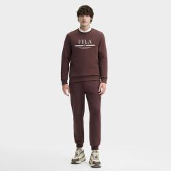 FILA 男装男式卫衣男士休闲时尚舒适基础简约百搭圆领针织长袖套头衫