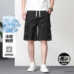班尼路 男士夏季短裤工装潮流五分裤简约个性休闲百搭松紧腰带薄款男短裤