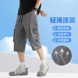 361° 夏季七分工装裤男时尚透气户外运动宽松薄款休闲裤