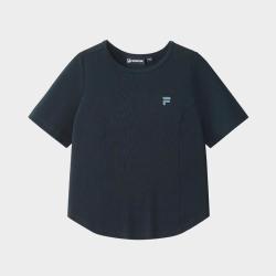 FILA 女装FUSION系列T恤女士时尚潮流紧身百搭针织短袖衫