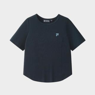 FILA 女装FUSION系列T恤女士时尚潮流紧身百搭针织短袖衫