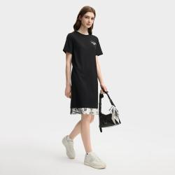 FILA 拼接针织 女士连衣裙