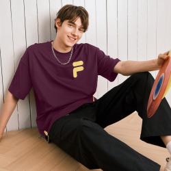 FILA 情侣款FUSION系列运动T恤男女同款纯棉针织短袖衫
