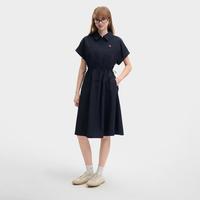 FILA 防晒丨女装时尚休闲舒适连衣裙女日常简约收腰显瘦梭织衬衫裙