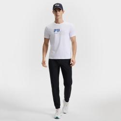 FILA 男装男式凉感裤男士健身户外基础高弹收口针织长裤