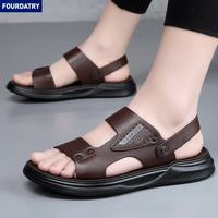 FOURDATRY 头层牛皮凉鞋夏季中老年外穿