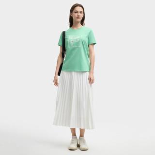 FILA 女装女式纯棉T恤女士简约舒适百搭柔软圆领针织短袖衫