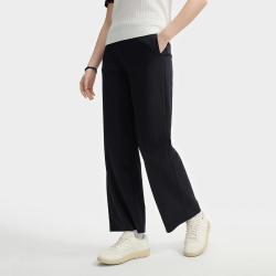 FILA 女装女式休闲裤女士时尚简约舒适日常通勤阔腿裤针织长裤