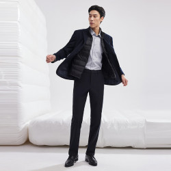 雅戈尔 男士秋冬季两穿羊毛混纺+鹅绒内胆商务休闲西服