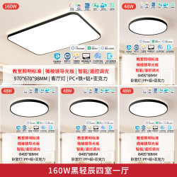 雷士 吸顶灯全光谱 普瑞未来光 客厅+卧室*4【160w 黑轻辰】
