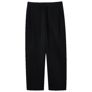 JACK&JONES 男士直筒宽松运动休闲裤 纯黑色 33码