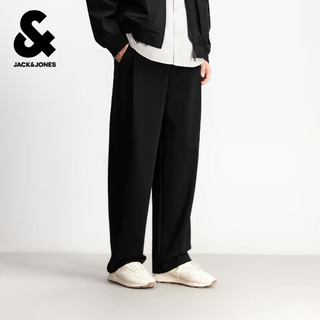 JACK&JONES 男士直筒宽松运动休闲裤 纯黑色 33码