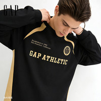 Gap 男女装 logo纯棉圆领长袖T恤854726