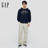 Gap 男女装早秋logo刺绣毛圈套头连帽卫衣854715