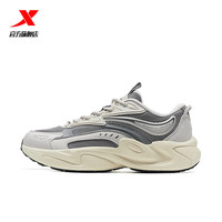 特步 门店同款元启3.0运动休闲男鞋夏新品复古增高鞋 烟灰色/鸽子灰 40