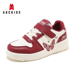 ABCKIDS ABC KIDS童鞋时尚儿童百搭小白鞋2026秋季新款女童透气运动鞋学生撞色鞋子 米酒红 37 内长约23.5cm