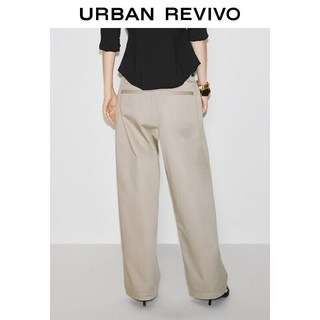 URBAN REVIVO UWM260213 翻领收腰开襟衬衫 正黑 S