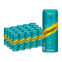 可口可乐 怡泉碳酸饮料苦柠味摩登罐无糖苏打水气泡水整箱