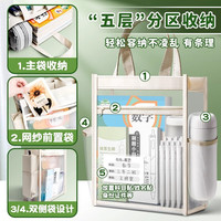 真彩 透明手提袋学生考试专用袋子中考高考工具文件袋小学生拎书袋 绿色/送标签贴