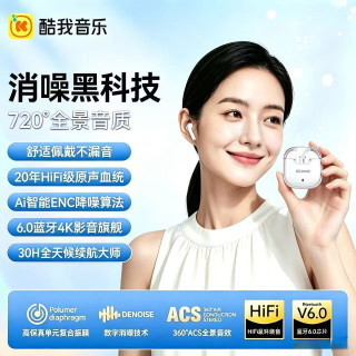 酷我音乐 L02 降噪 真无线蓝牙耳机  珍珠白