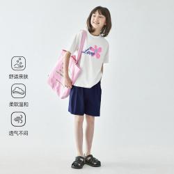 简沐家 女童套装2026夏装新款儿童中大童休闲轻薄透气短袖T恤加短裤
