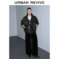 URBAN REVIVO UWG660011 绒面松紧腰阔腿裤