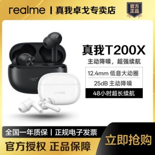 真我 Buds T200X无线蓝牙耳机25dB主动降噪48h超长续航t200x