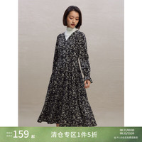 自巧 小个子法式假两件碎花连衣裙