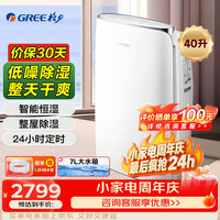 格力 除湿机智能抽湿机除湿器家用卧室低噪地下室工业吸湿器大面积去湿机空气干燥机40升DH40EFA1A