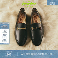 Sam Edelman 山姆爱德曼明星同款豆豆平底乐福鞋踩跟一脚蹬皮鞋单鞋女LORAINE 黑色