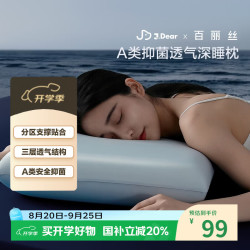 水星家纺 百丽丝×JDear京东联名 松池深睡枕头记忆枕颈枕记忆棉枕慢回弹枕