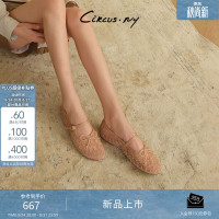 Sam Edelman 山姆爱德曼2026夏新花朵镂空芭蕾丝蝴蝶结玛丽珍鞋CIRCUS 裸粉色