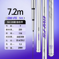 光威 7.2米F5鱼竿手竿28调5H超轻超硬综合竿野钓鲤竿台钓竿钓鱼杆渔具