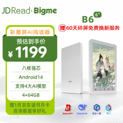 JDRead Bigme B6 6英寸电子书 墨水屏电纸书智能AI阅读本平板电脑 轻薄便携 支持4大AI模型  白色