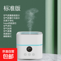空气净化器除甲醛除霾接入app加湿一体机负离子香薰机七彩氛围夜灯 简约白-标准版