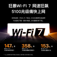 Tenda 云霄BE5100 BE6L Pro 双频5100M 家用千兆Mesh无线路由器 WiFi 7 黑色