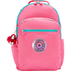 kipling SEOUL 双肩包 泡泡粉条纹拼接