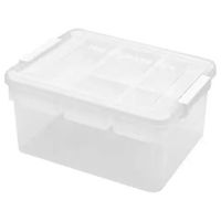 禧天龙 工具玩具收纳箱 高透白 5格双层分隔 2个装 16L(折24.92元/个)